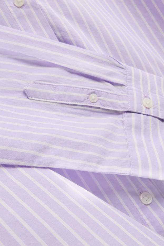 Damen - Bluse - gestreift - flieder