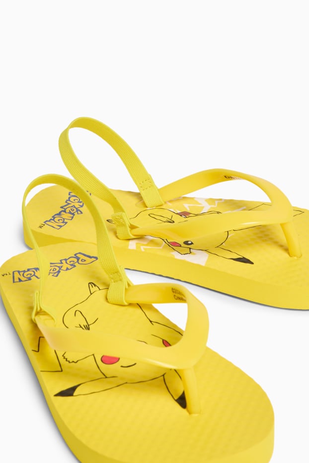 Kinder Buben - Pokémon - Pikachu - Zehentrenner - gelb