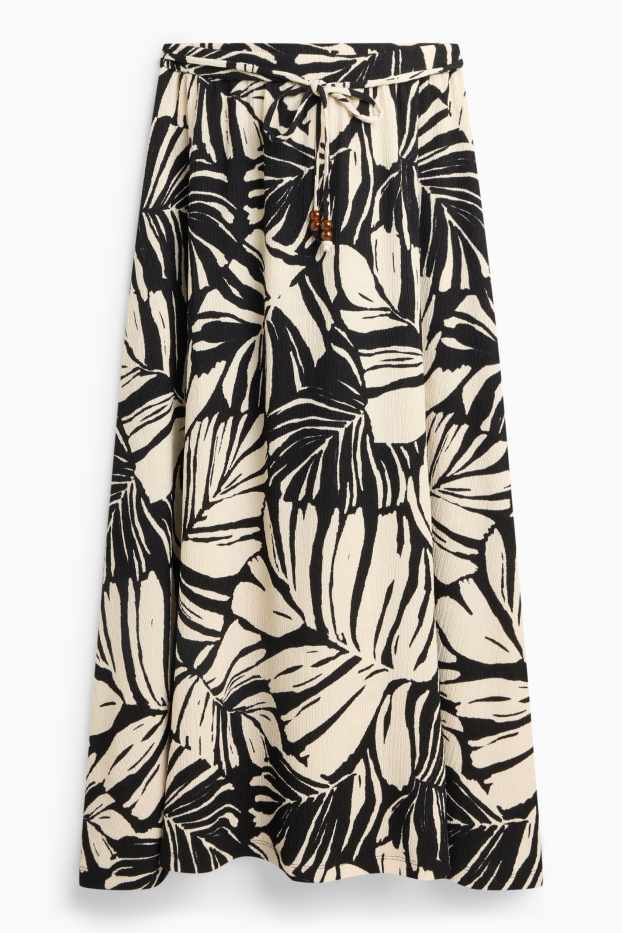 Women - Skirt - patterned - white / black