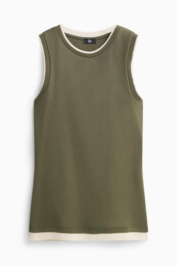 Damen - Top - 2-in-1-Look - khaki
