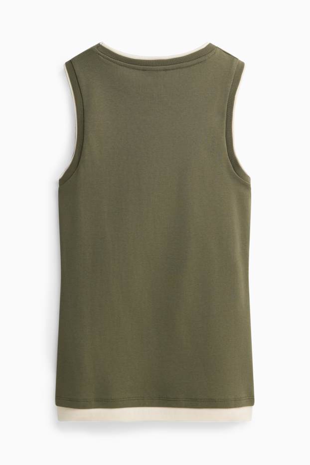 Damen - Top - 2-in-1-Look - khaki