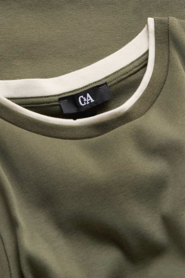 Damen - Top - 2-in-1-Look - khaki