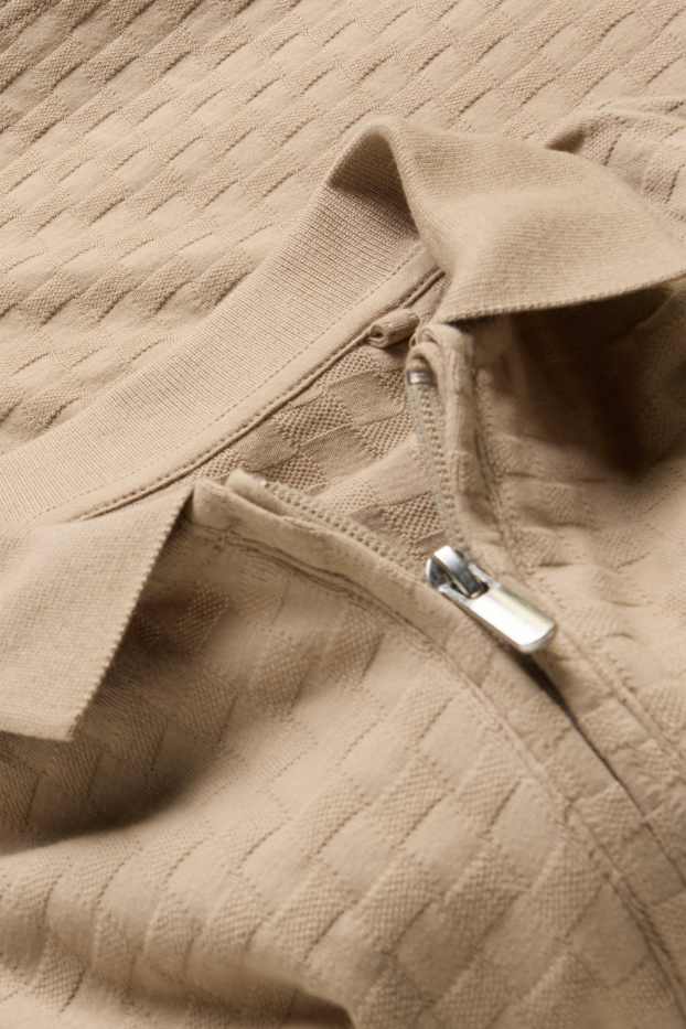 Children Boys - Polo shirt - textured - light brown