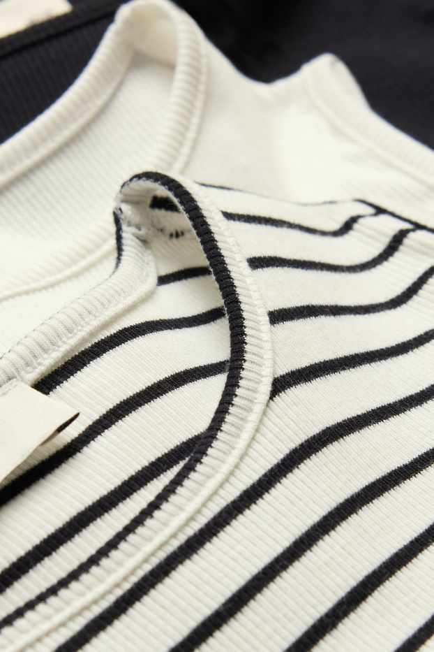 Nena - Paquet de 3 - samarreta de màniga curta - acanalades - negre/blanc