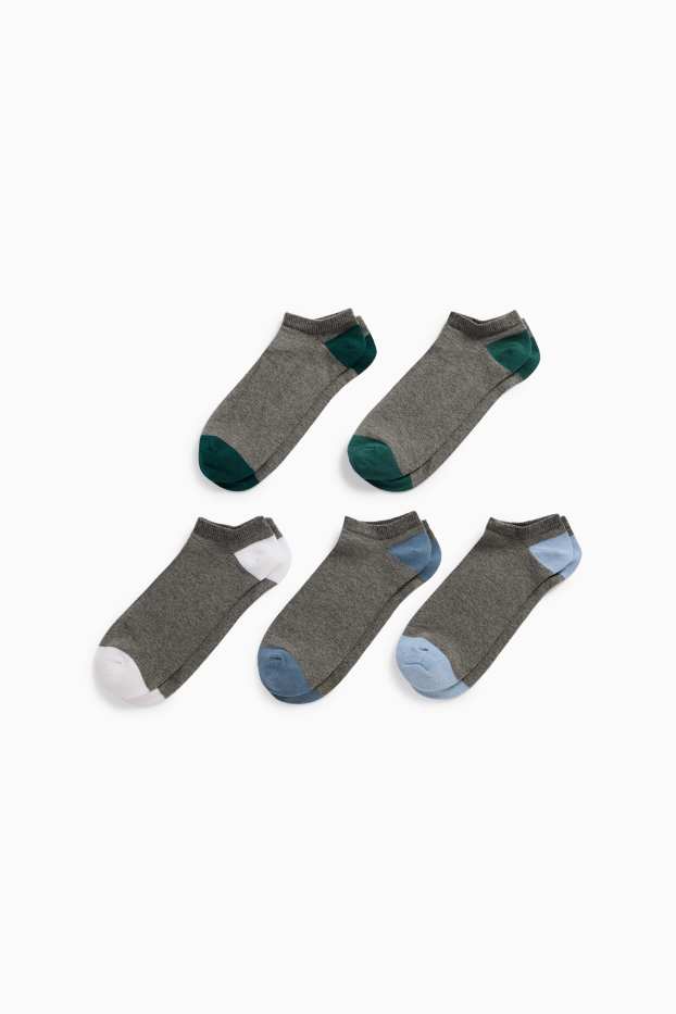 Hommes - Lot de 5 paires - socquettes de sport - gris foncé