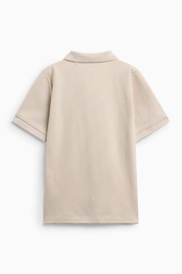 Children Boys - Polo shirt - textured - creme