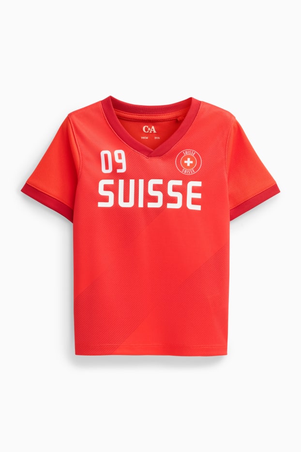 Children Boys - Switzerland - short sleeve T-shirt - red