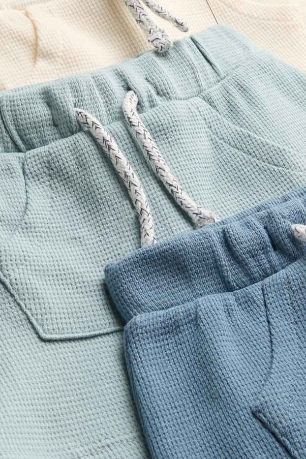 Baby Buben - Multipack 3er - Baby-Shorts - strukturiert - blau