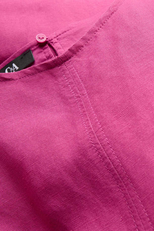 Women - A-line dress - linen blend - pink