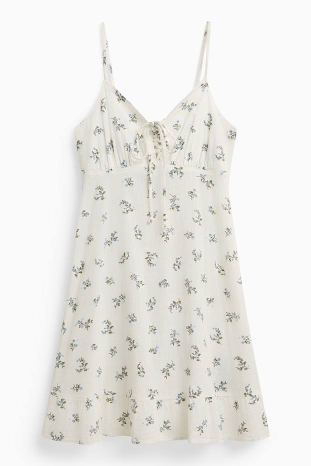 Damen - Kleid - geblümt - weiß