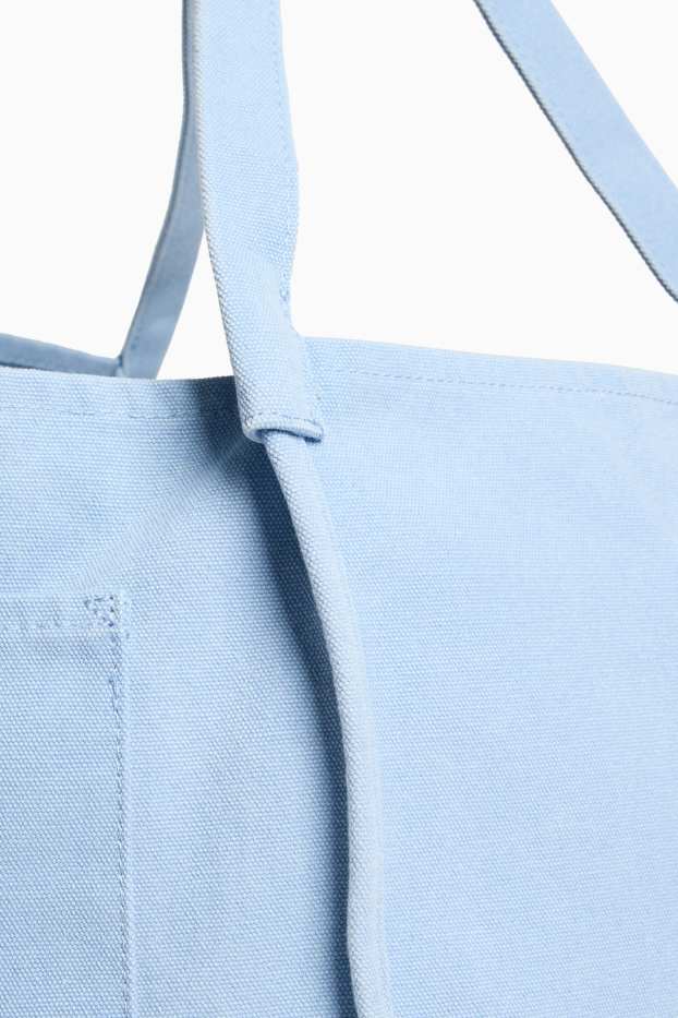 Dámské - Velká kabelka shopper - světle modrá