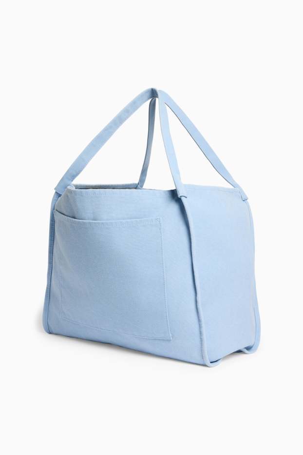 Dámské - Velká kabelka shopper - světle modrá