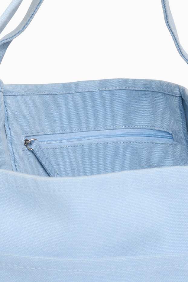 Dámské - Velká kabelka shopper - světle modrá