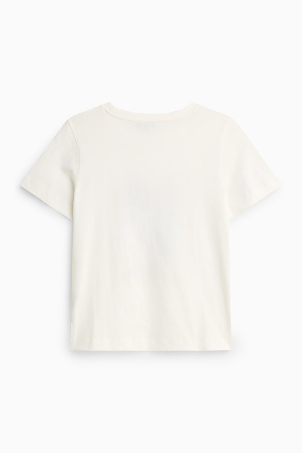 Damen - T-Shirt - Relaxed Fit - cremeweiß