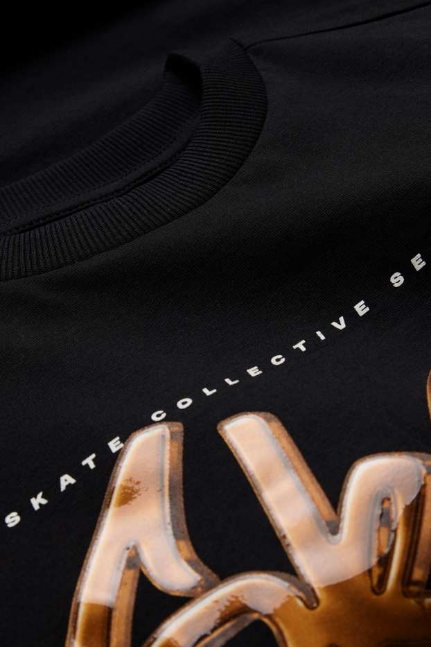 Kinder Jungen - Skate - Kurzarmshirt - schwarz