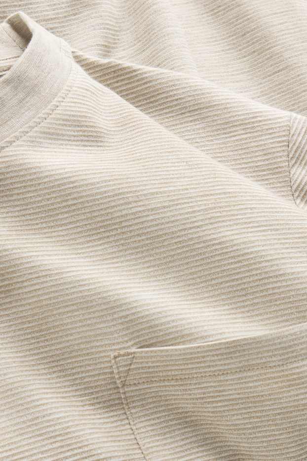 Hommes - T-shirt - regular fit - à rayures - marron