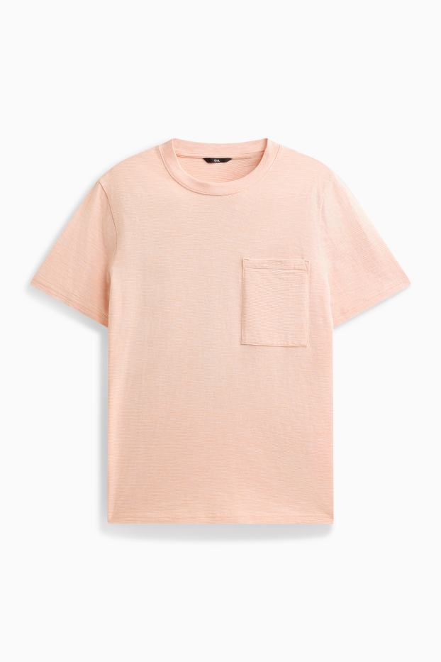 Herren - T-Shirt - Regular Fit - gestreift - orange