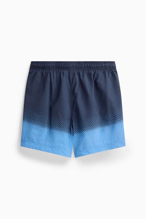 Hommes - Short de bain - à motif - bleu foncé