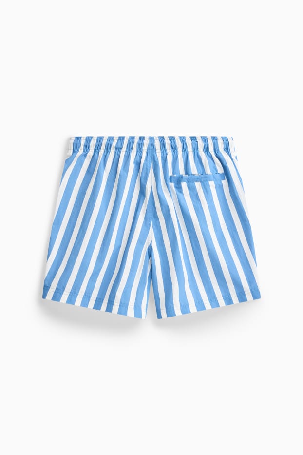 Hommes - Short de bain - à rayures - bleu / blanc