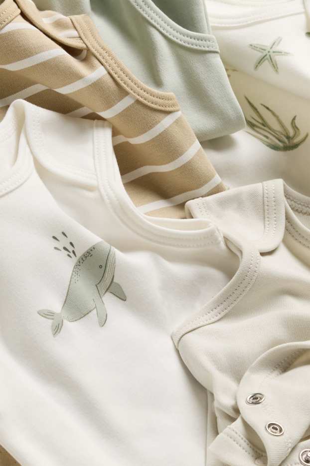Unisex - Multipack 5er - Meerestierchen - Baby-Body - weiß