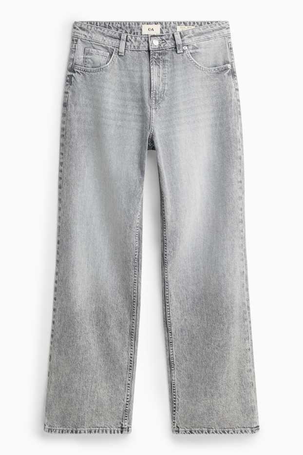 Dámské - Baggy jeans - mid waist - džíny - světle šedé
