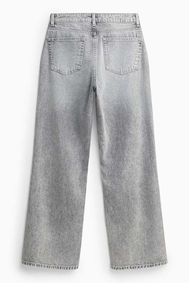 Dámské - Baggy jeans - mid waist - džíny - světle šedé