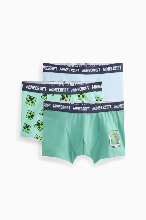 Kinderen: jongens - Set van 3 - Minecraft - boxershort - groen