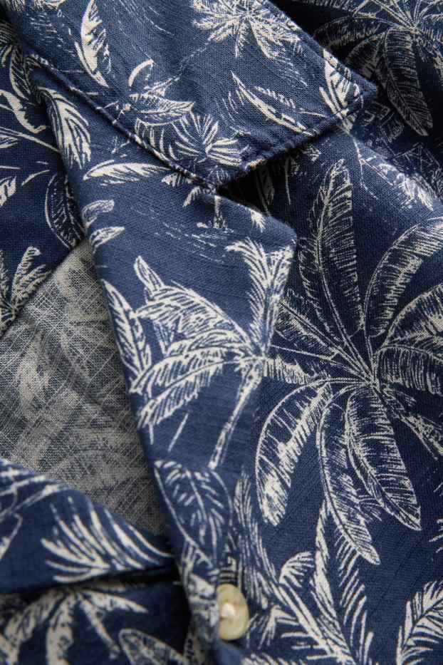 Pánské - Košile - regular fit - se vzorem - tmavomodrá