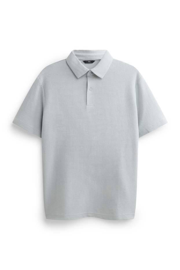 Uomo - Polo - regular fit - tessuto tramato - grigio