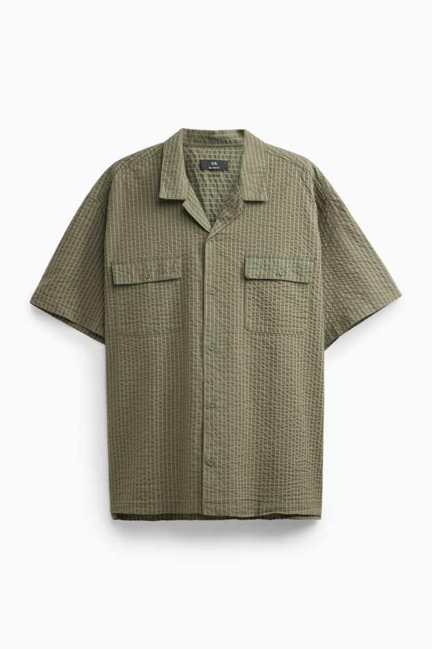 Herren - Hemd - Relaxed Fit - Reverskragen - grün