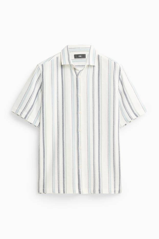 Bărbați - Cămașă - regular fit - cu dungi - albastru deschis