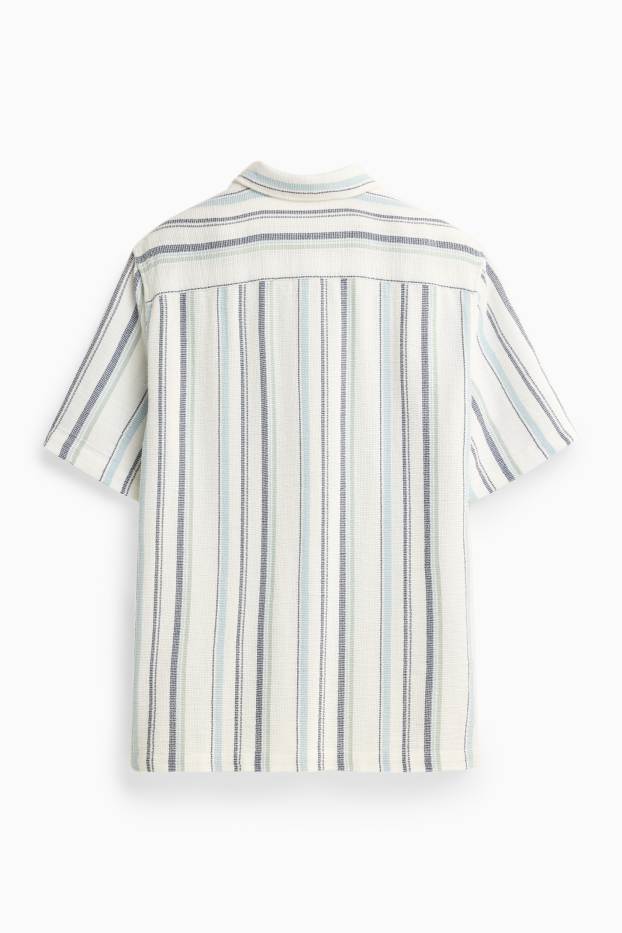 Bărbați - Cămașă - regular fit - cu dungi - albastru deschis