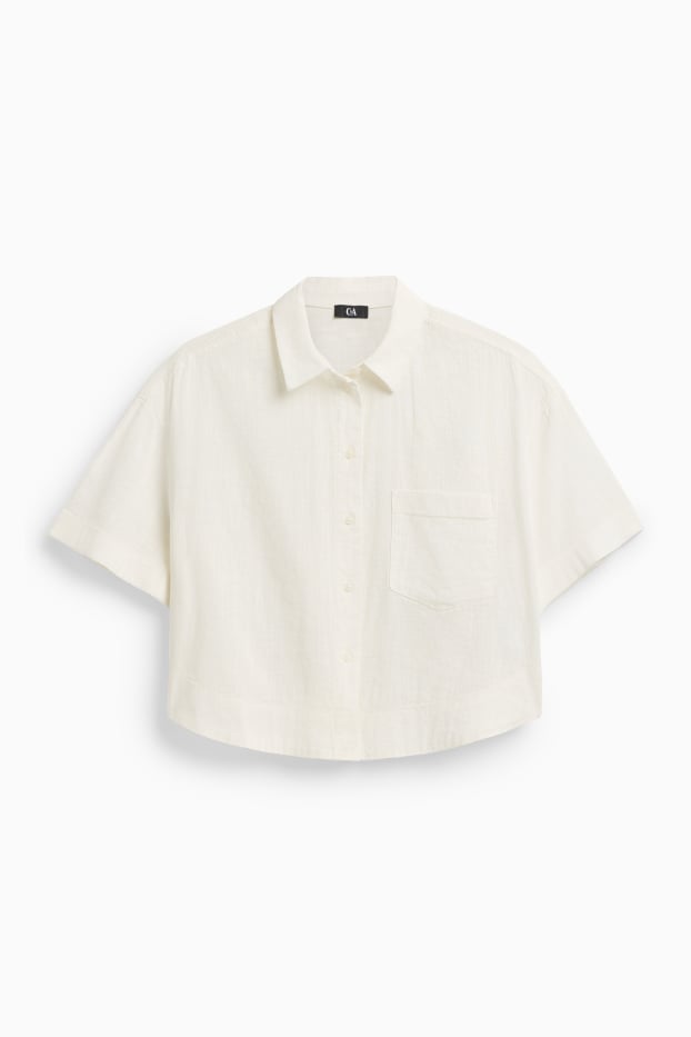 Femei - Bluză tip cămașă - alb