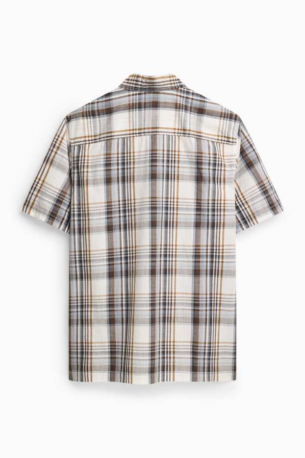 Herren - Hemd - Regular Fit - Kent - kariert - grau