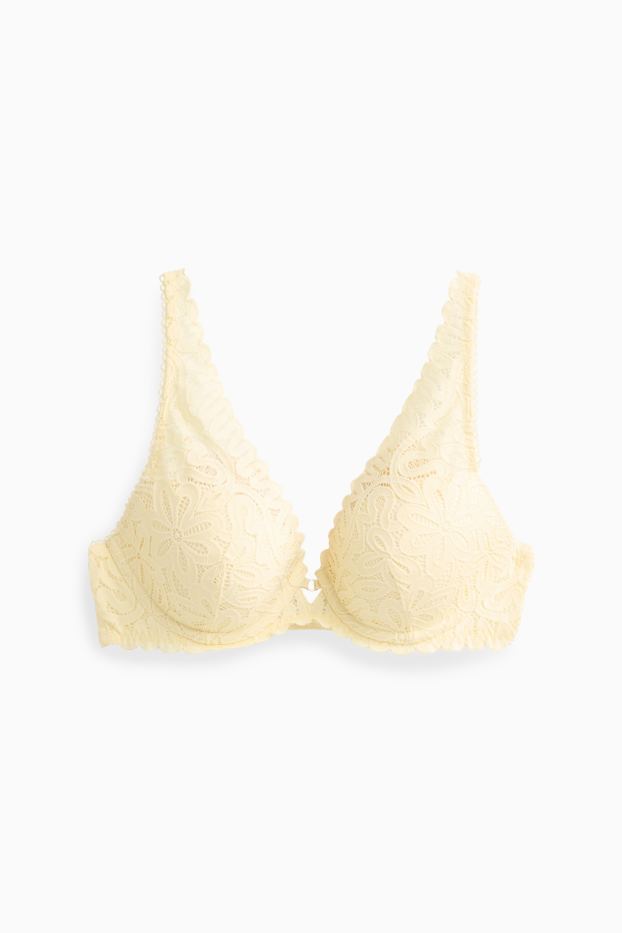 Women - Underwire bra - PLUNGE - padded - light yellow