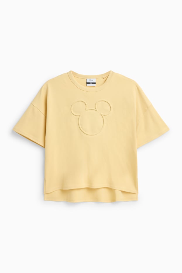 Damen - T-Shirt - Oversized - Micky Maus - gelb