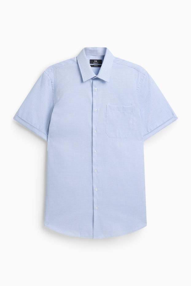 Hommes - Chemise - regular fit - col kent - sans repassage - à motif - bleu clair