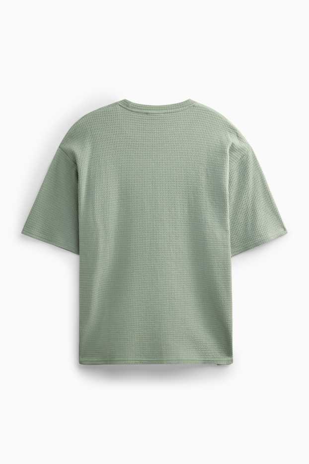 Herren - T-Shirt - Oversized - strukturiert - grün