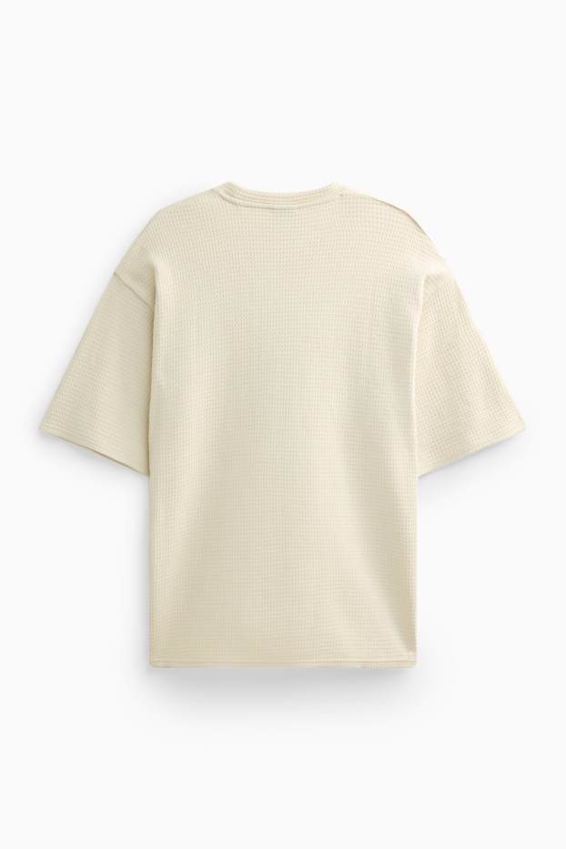 Herren - T-Shirt - Oversized - strukturiert - beige