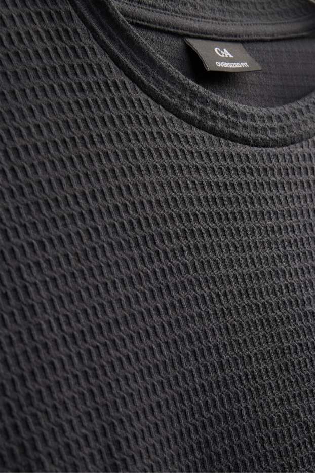 Herren - T-Shirt - Oversized - strukturiert - schwarz