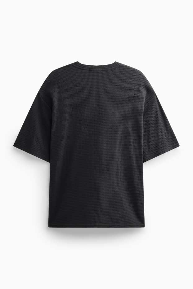 Herren - T-Shirt - Oversized - strukturiert - schwarz