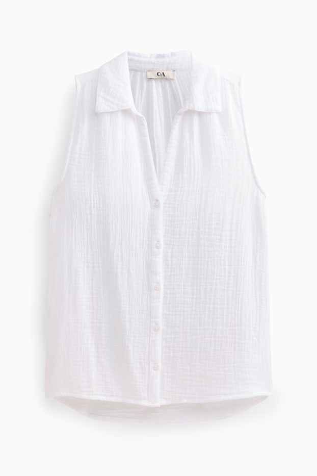 Femmes - Chemisier - texturé - blanc