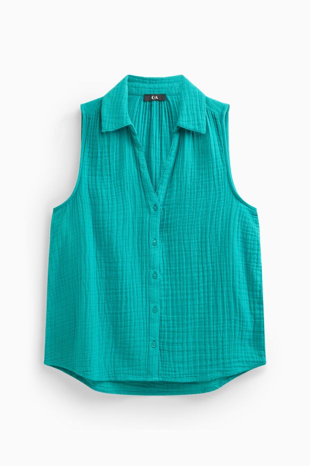 Femmes - Chemisier - texturé - vert