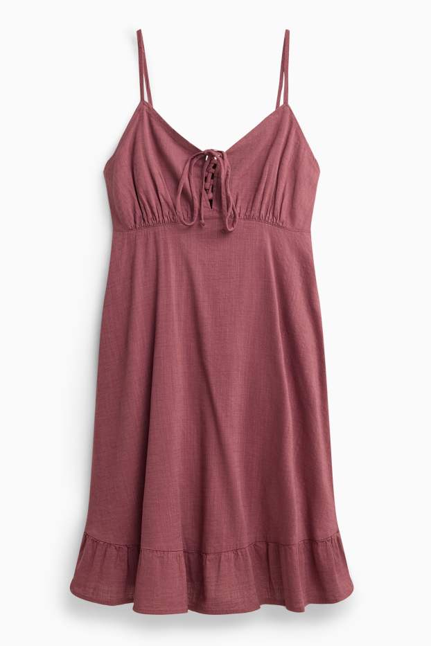 Damen - Empirekleid - dunkelrosa