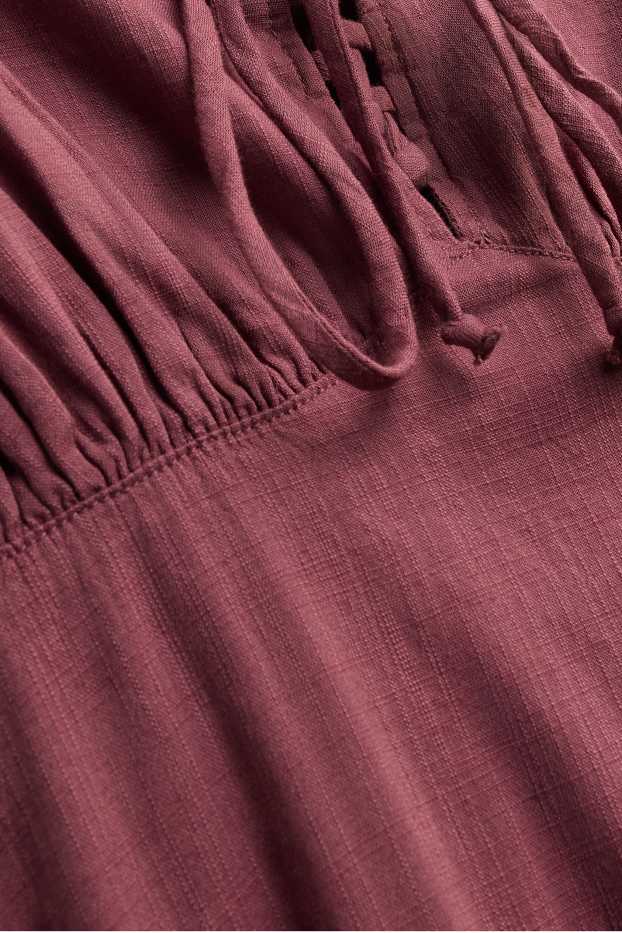 Damen - Empirekleid - dunkelrosa