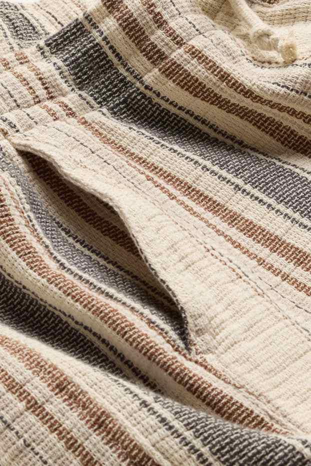 Herren - Sweatshorts - gestreift - strukturiert - beige