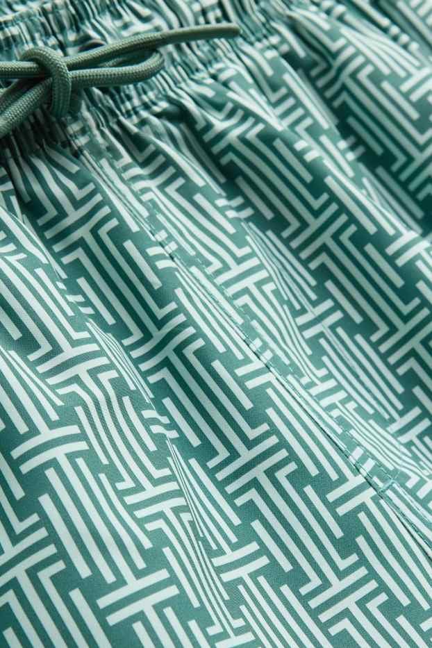 Men - Swim shorts - patterned - green