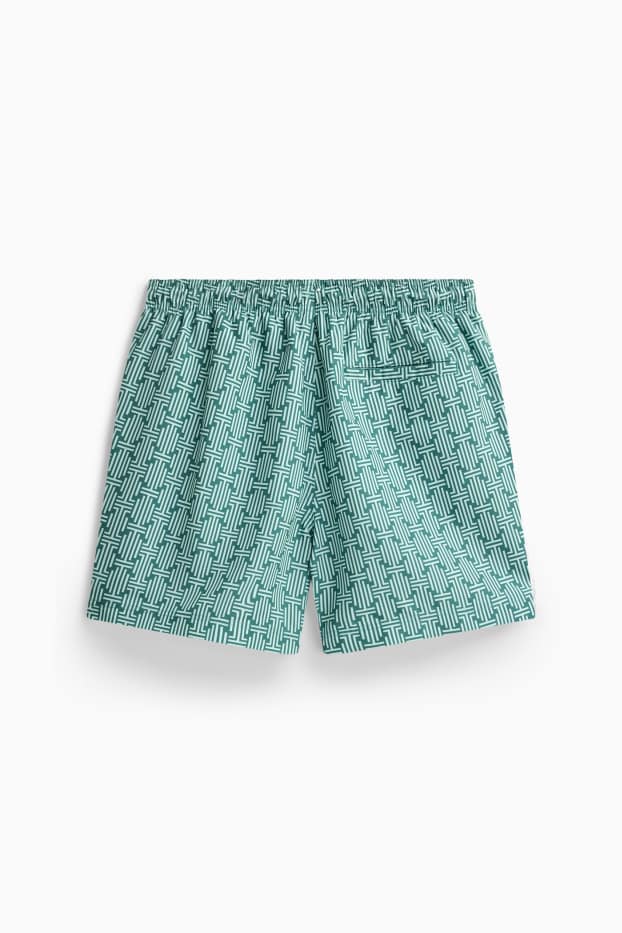 Men - Swim shorts - patterned - green