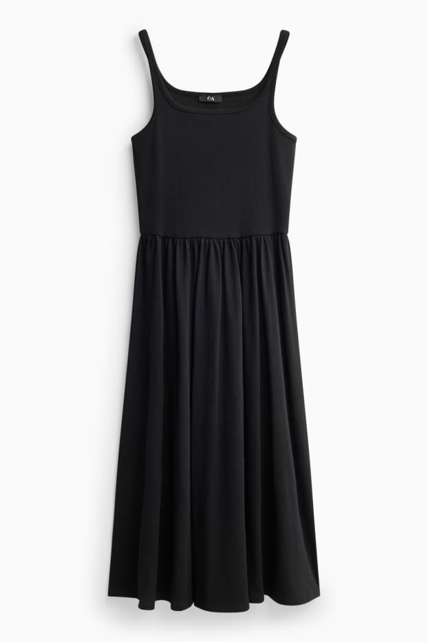 Damen - Fit & Flare Kleid - schwarz