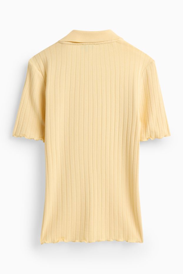 Femei - Tricou polo - galben deschis